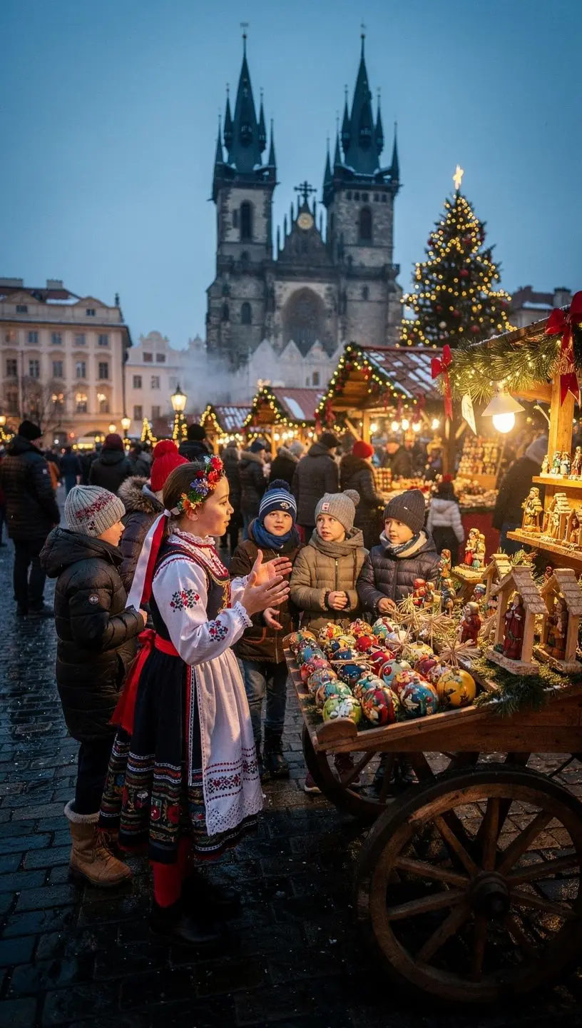 Skupina lidí diskutujících o historických událostech v muzeu.